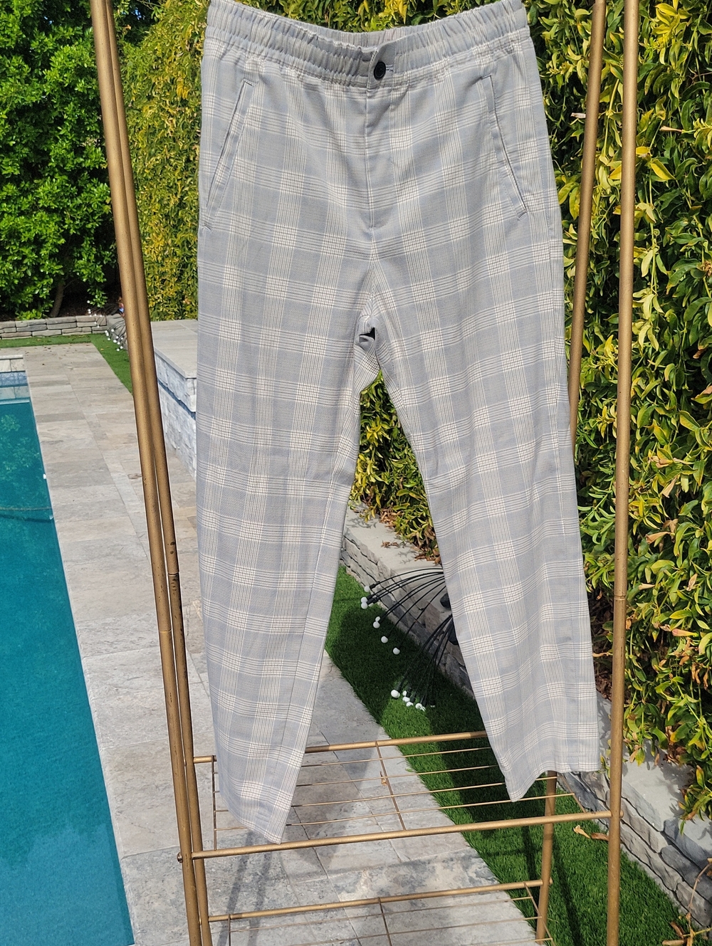 H&M Gray Plaid Chinos